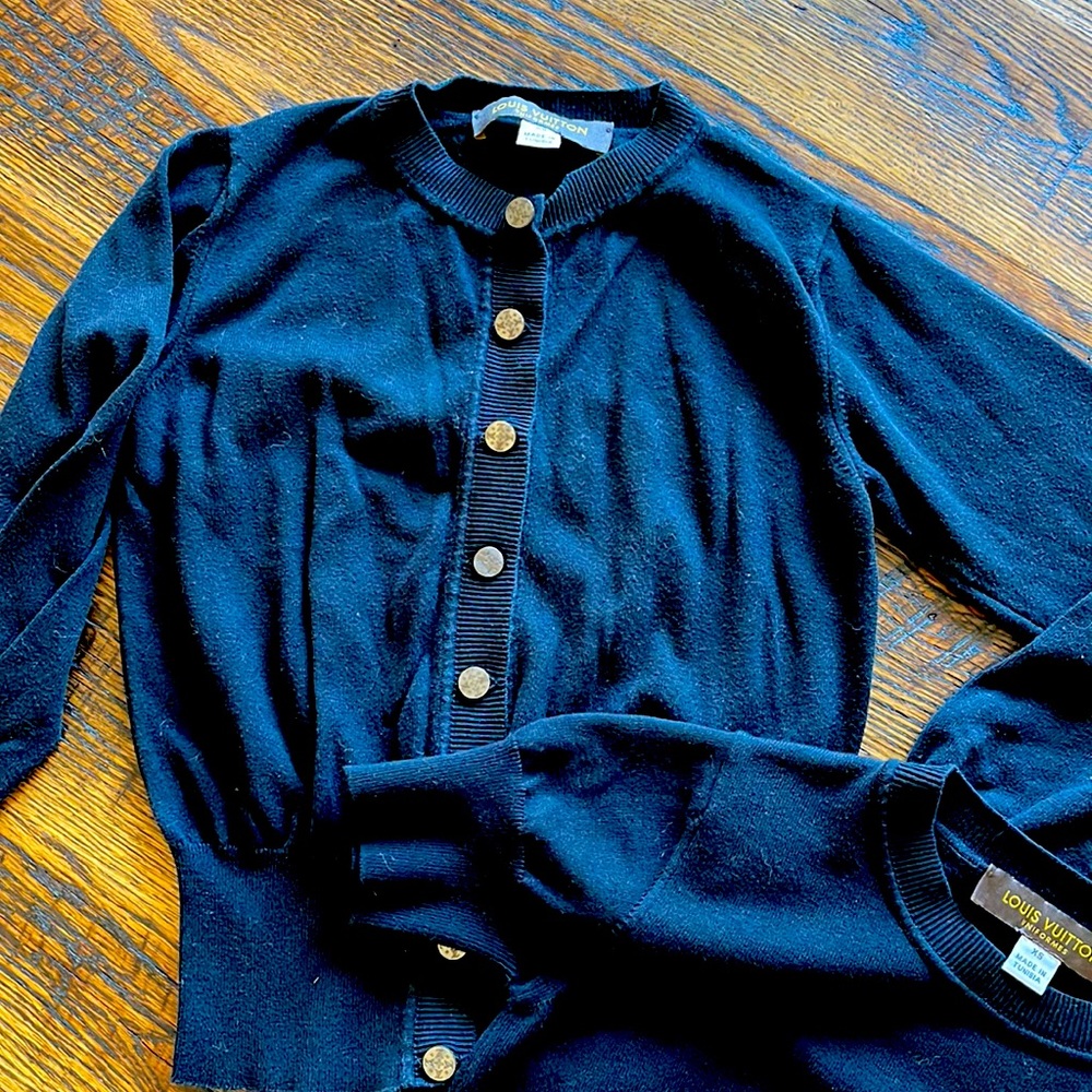 Louis Vuitton store uniform sweater twin set cardigan button down